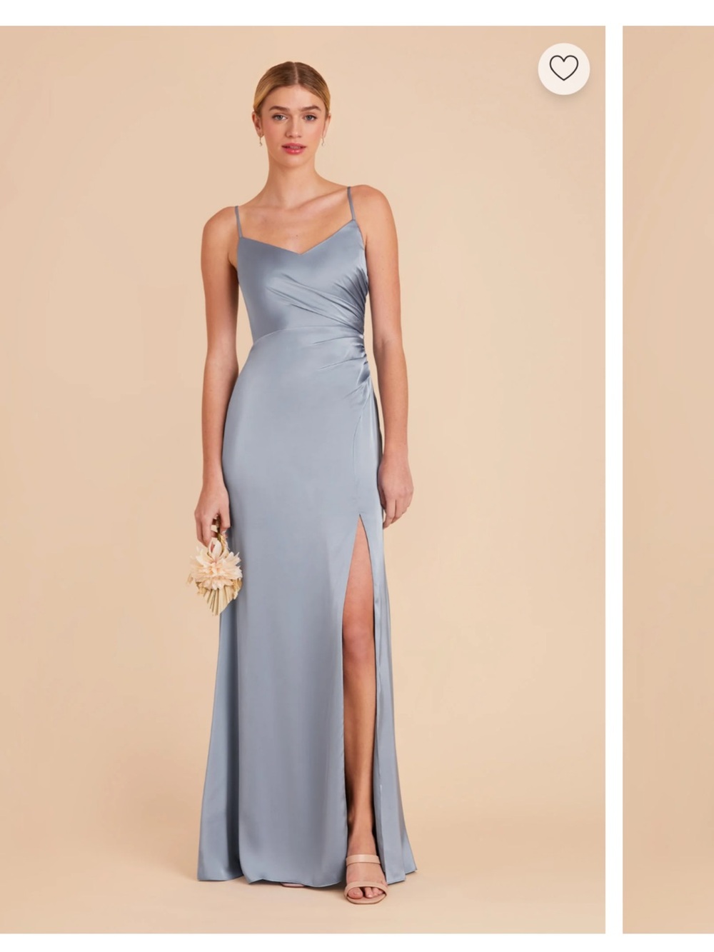 Birdie Grey Matte Satin Catherine Dress in Dusty Blue